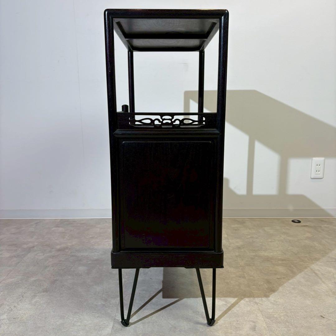 脚付茶棚　唐木　リメイク家具　和家具　時代家具　和モダン　ミニ茶棚　茶箪笥