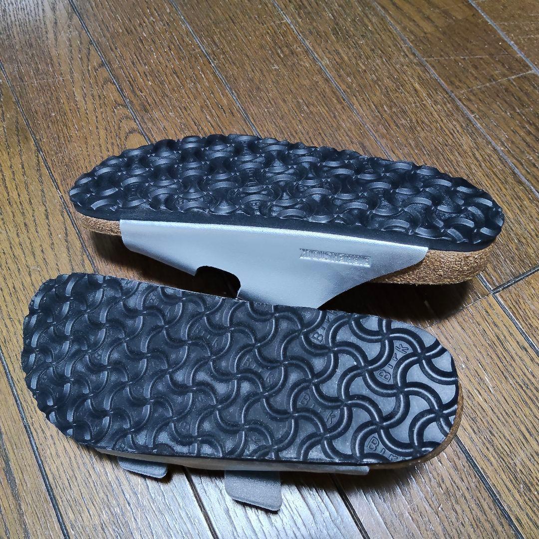 新品 ビルケンシュトック アリゾナ 38 24.5cm シルバー 箱・タグ付き