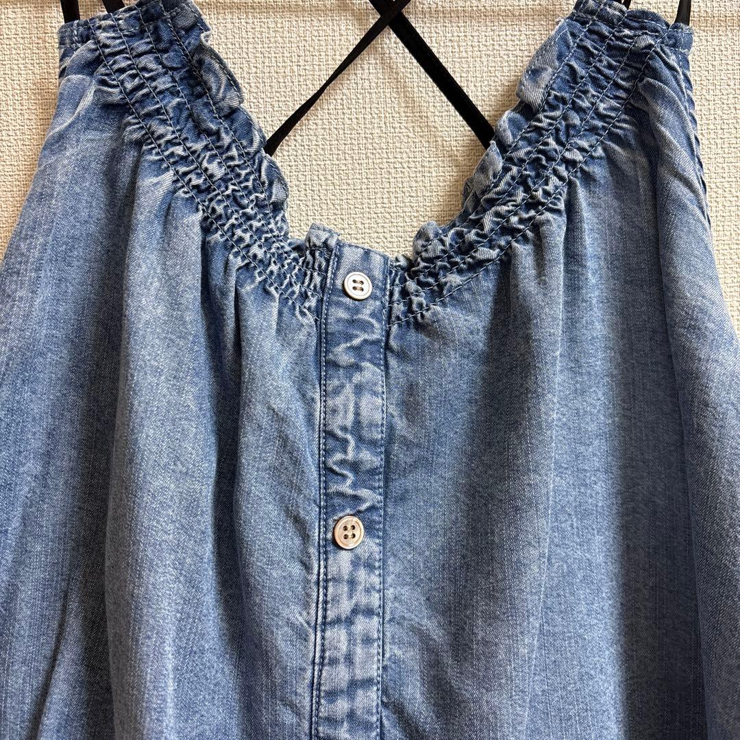 ま*り様 新品タグ付 2025新作 シニカル テンセル デニム トップス キャミ