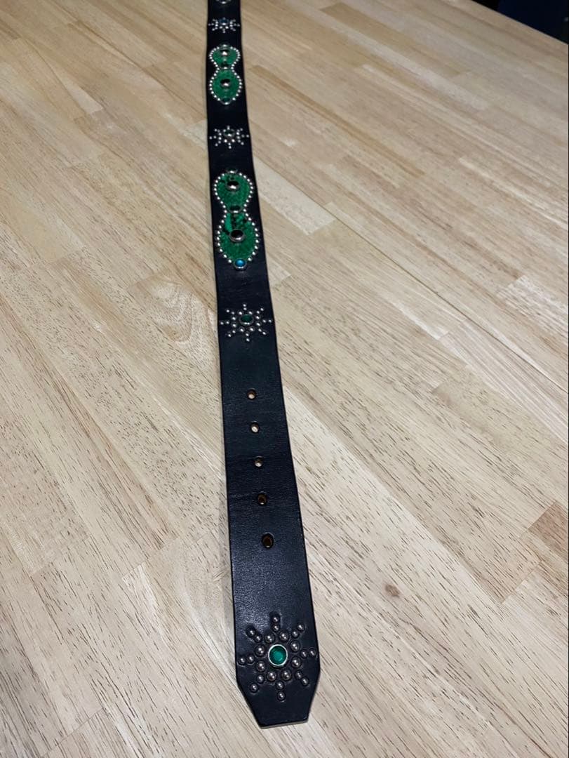 010 本革 W36 スタッズ ベルト ビンテージ ヴィンテージ HTC