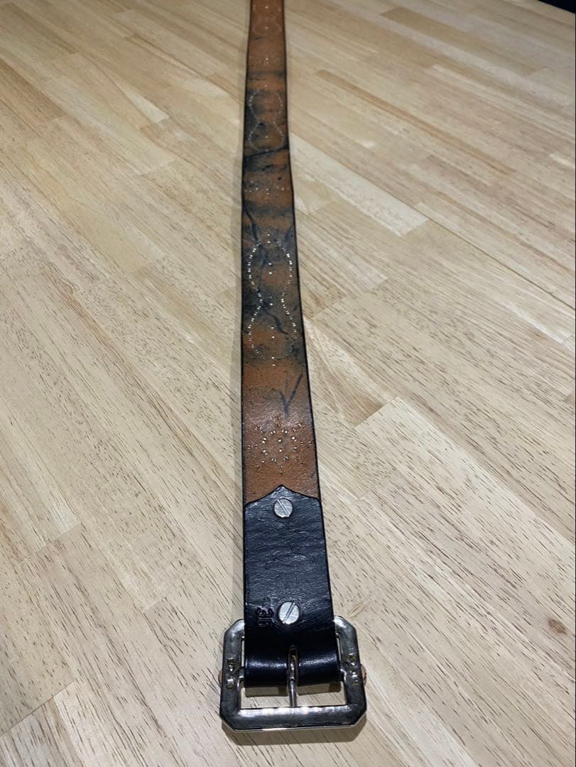 010 本革 W36 スタッズ ベルト ビンテージ ヴィンテージ HTC