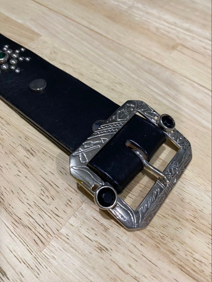 010 本革 W36 スタッズ ベルト ビンテージ ヴィンテージ HTC