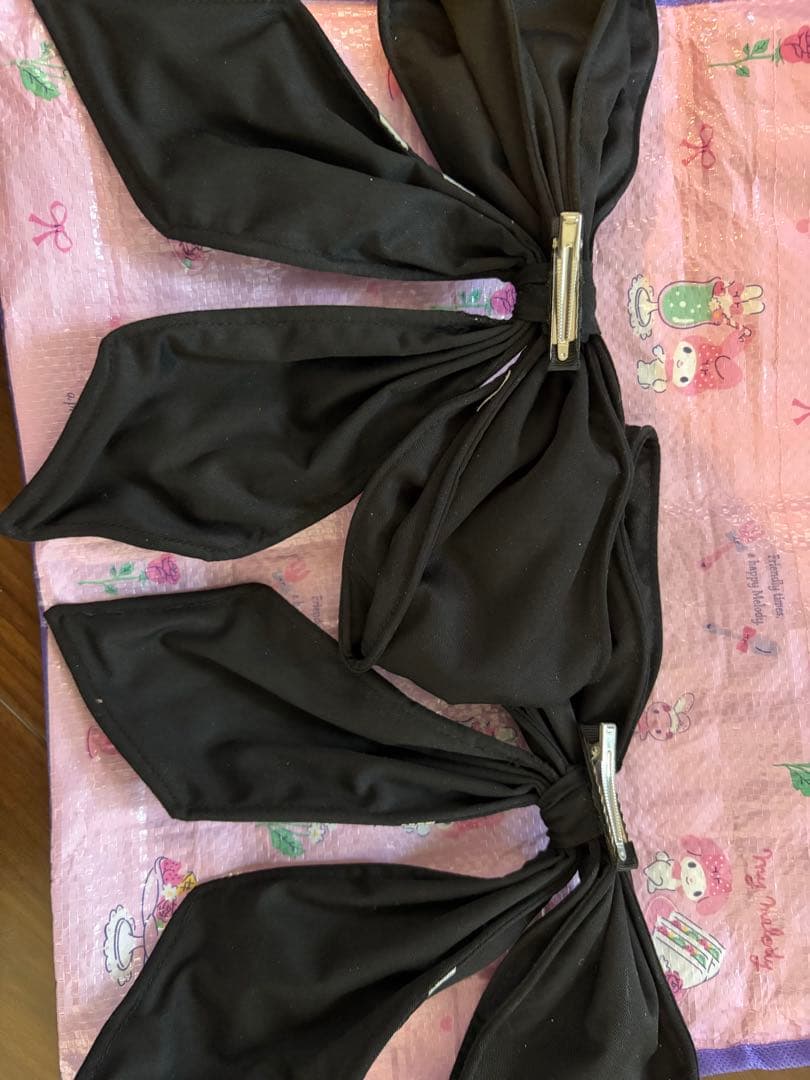 【完売品】CyberJerseyシリーズクソデカリボンクリップ(BLACK)2点