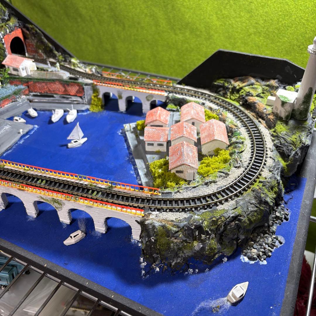 値下げ！　Nゲージ鉄道模型ジオラマ　港の風景