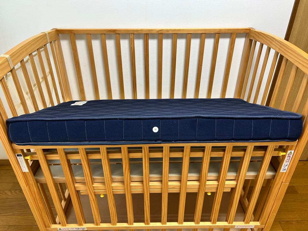 ベビーベッド（yamatoya）＋約10cmの極厚マットレス＋その他グッズセット