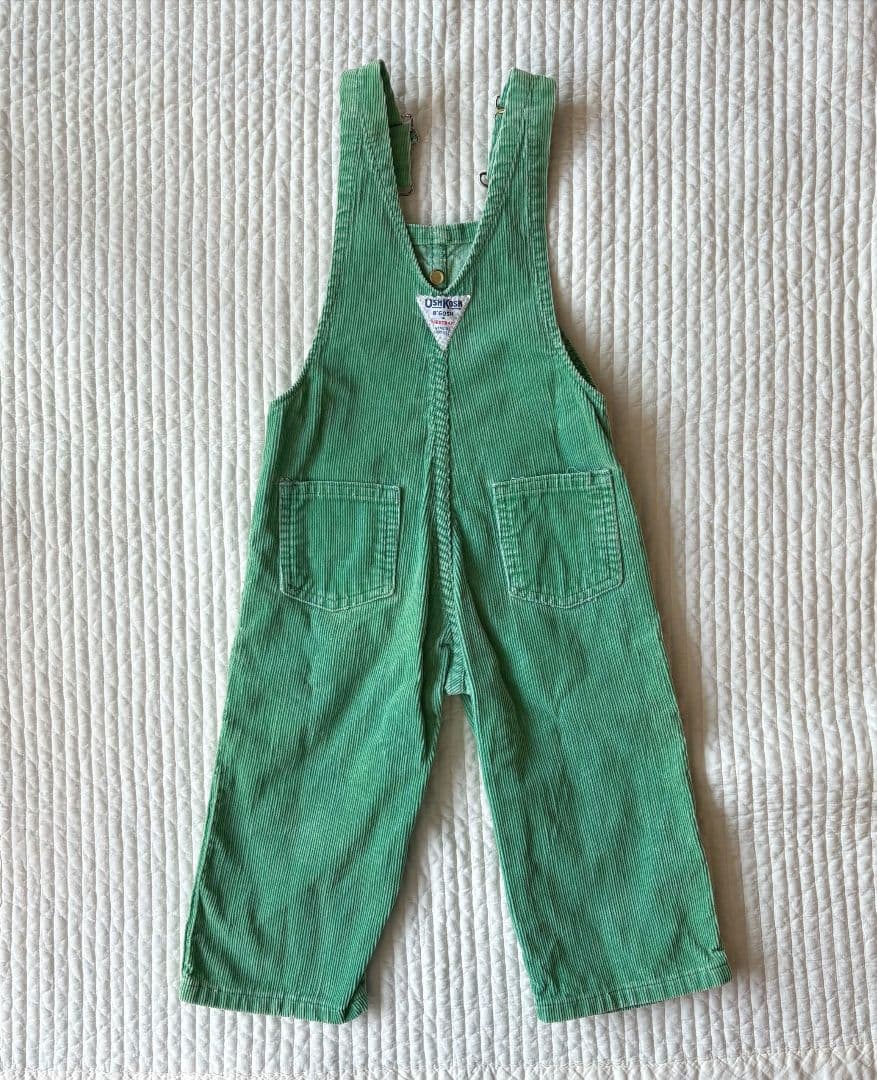 ヴィンテージ　OSHKOSH　緑　コーデュロイ　オーバーオール