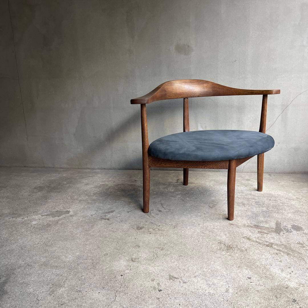 美品　秋岡芳夫　あぐらのかける男の椅子　低座椅子　本革座面張り替え