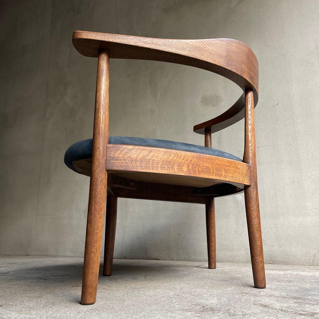 美品　秋岡芳夫　あぐらのかける男の椅子　低座椅子　本革座面張り替え