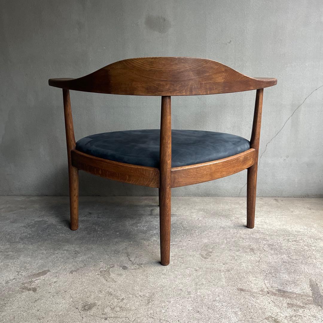 美品　秋岡芳夫　あぐらのかける男の椅子　低座椅子　本革座面張り替え