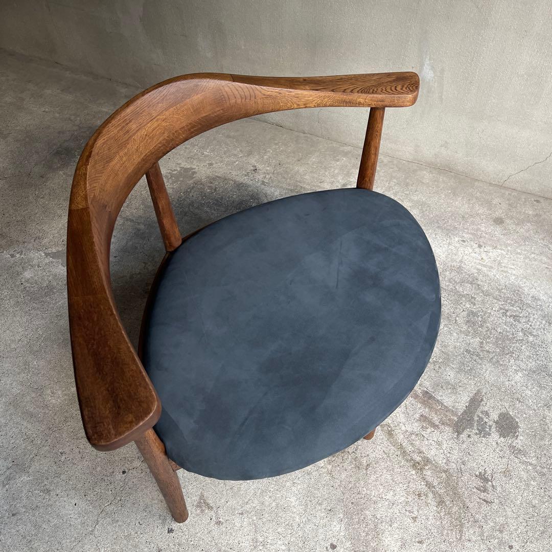 美品　秋岡芳夫　あぐらのかける男の椅子　低座椅子　本革座面張り替え