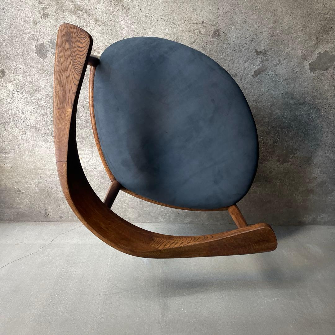 美品　秋岡芳夫　あぐらのかける男の椅子　低座椅子　本革座面張り替え