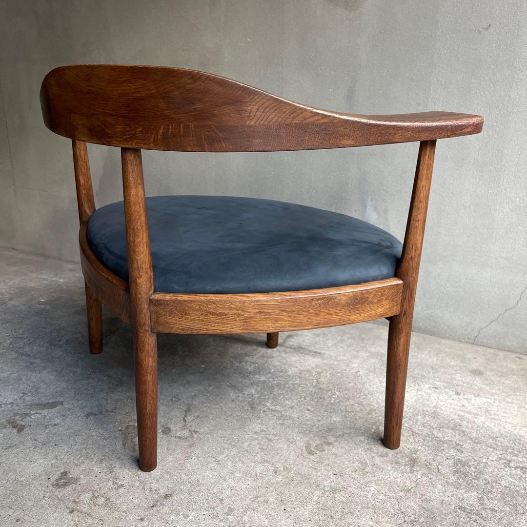 美品　秋岡芳夫　あぐらのかける男の椅子　低座椅子　本革座面張り替え