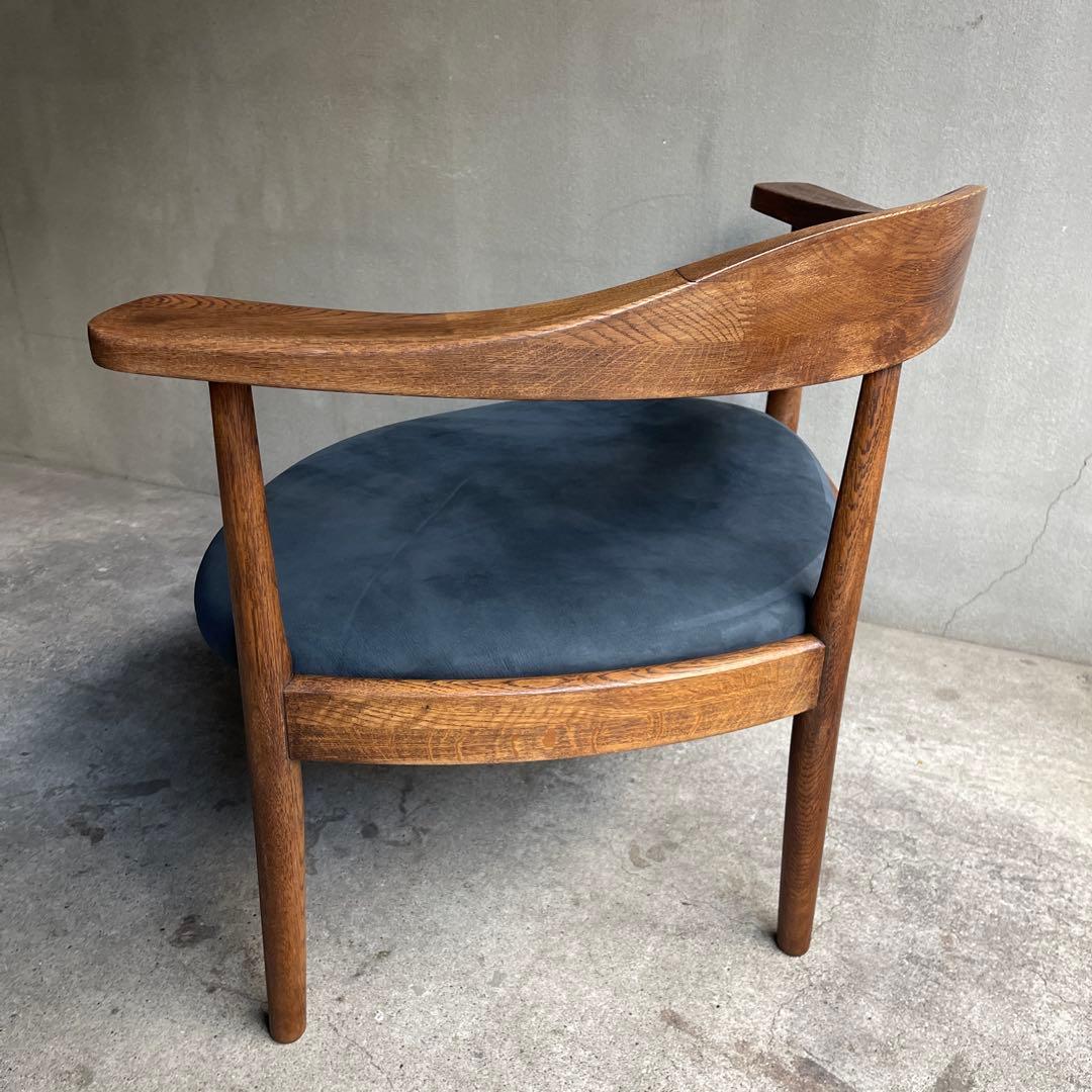 美品　秋岡芳夫　あぐらのかける男の椅子　低座椅子　本革座面張り替え