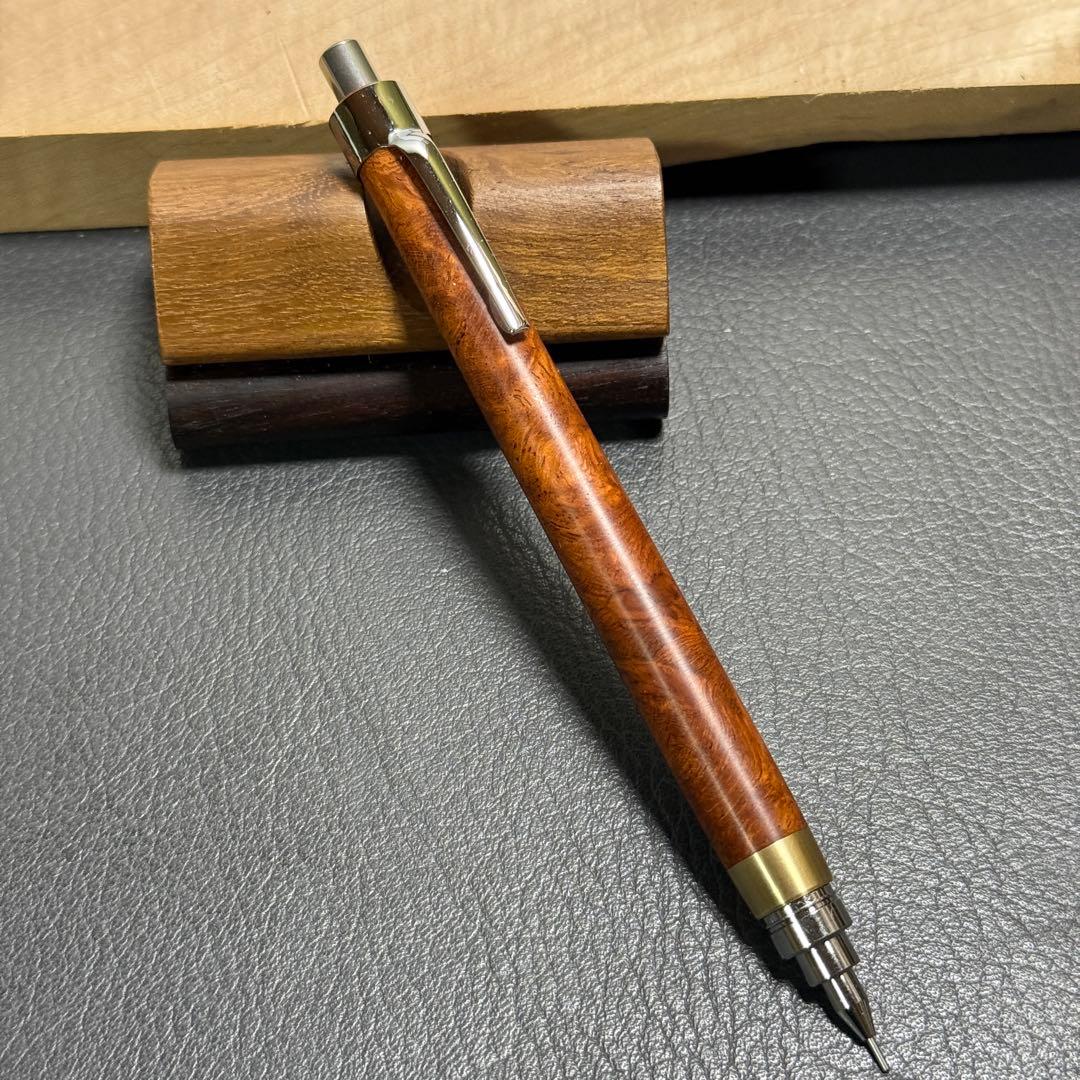 106花梨瘤　木製シャーペン　最強低重心　真鍮
