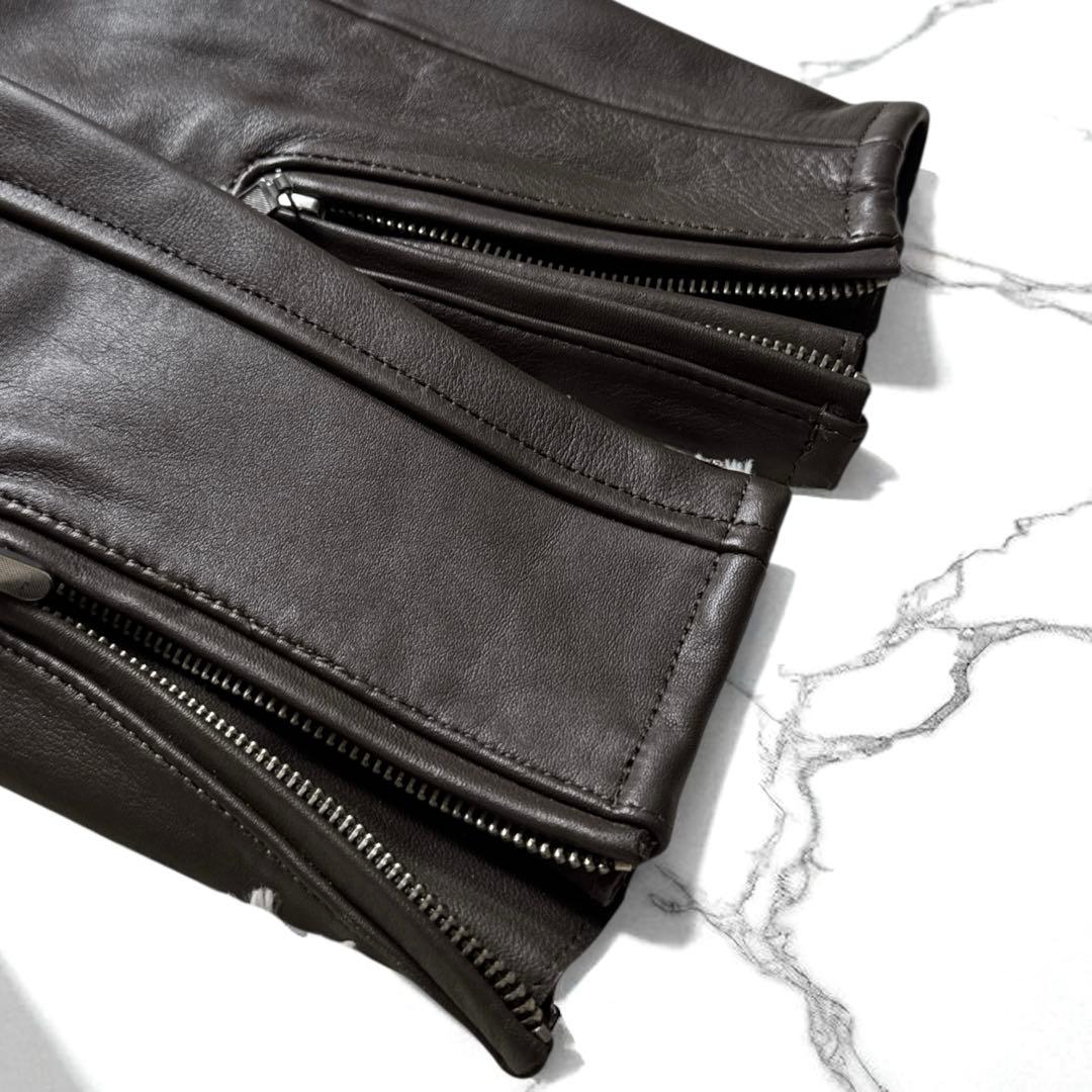 上質牛革 KADOYAカドヤ ライナー付き レザーライダースジャケット L