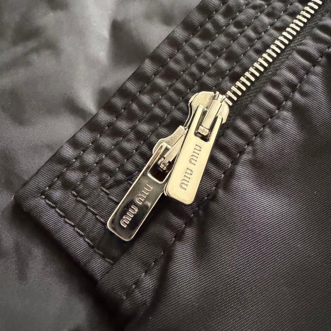 ミュウミュウ　MA-1　ボンバー　フレア　ダウンジャケット　38　Y2K　黒