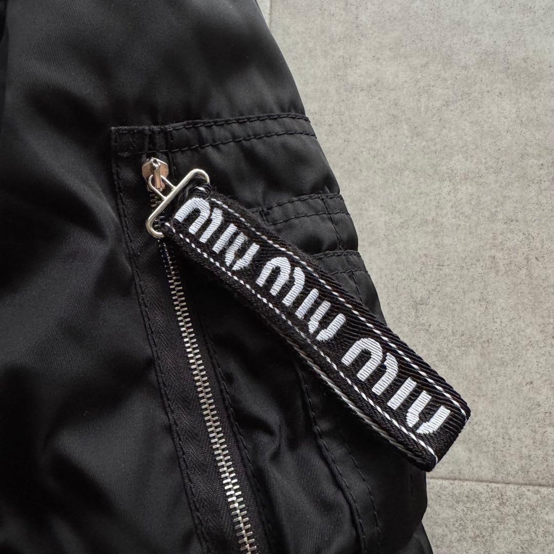 ミュウミュウ　MA-1　ボンバー　フレア　ダウンジャケット　38　Y2K　黒