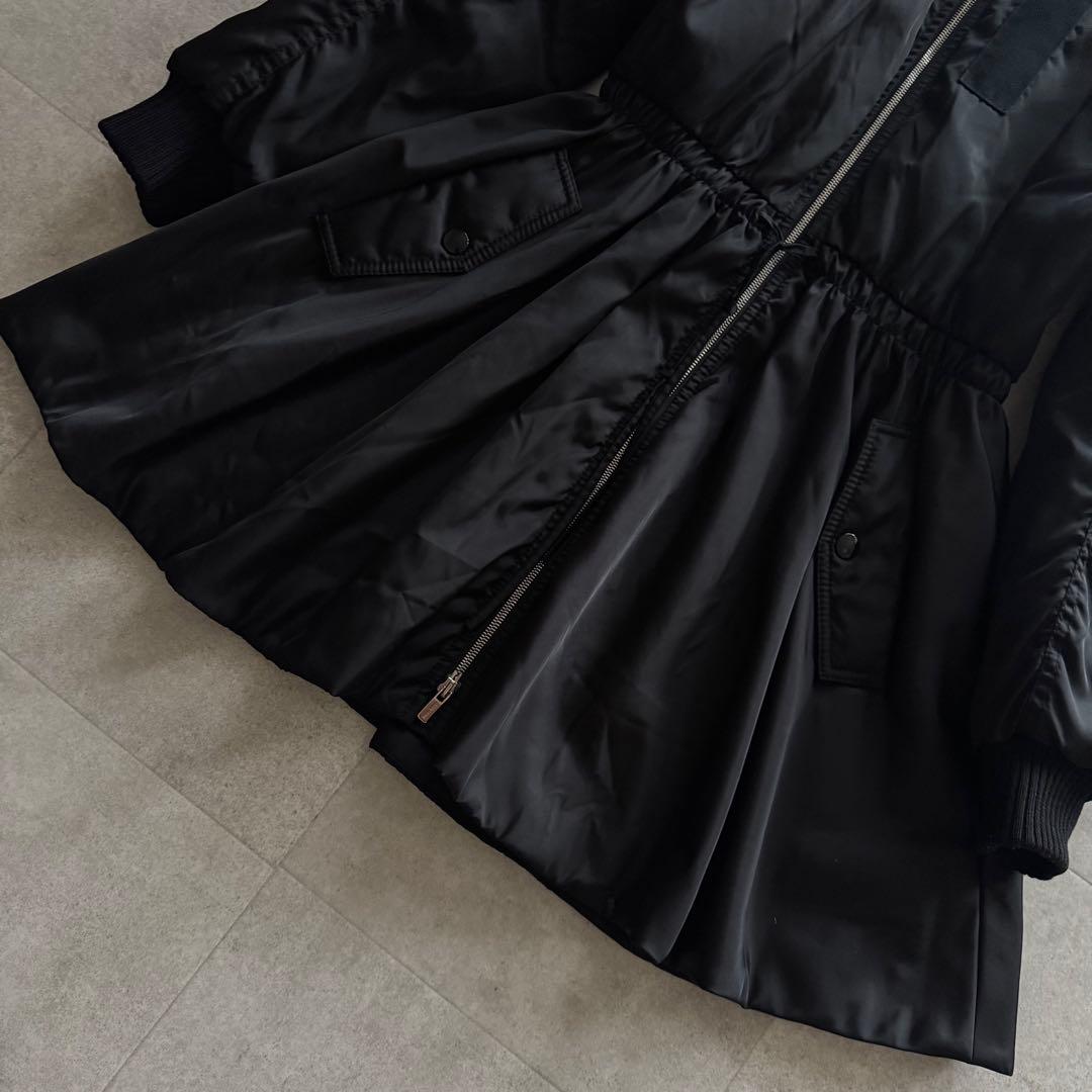 ミュウミュウ　MA-1　ボンバー　フレア　ダウンジャケット　38　Y2K　黒