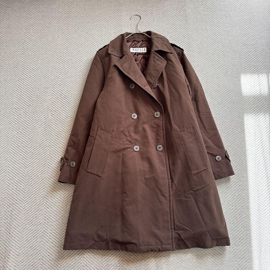 美品 MARELLA MaxMara キルティングインナーコート ブラウン 40