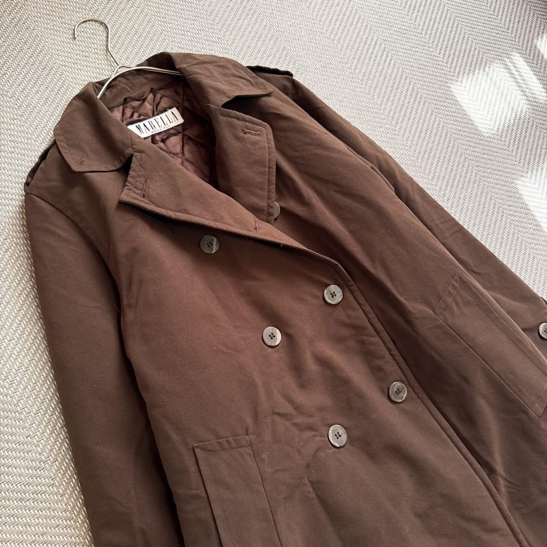 美品 MARELLA MaxMara キルティングインナーコート ブラウン 40