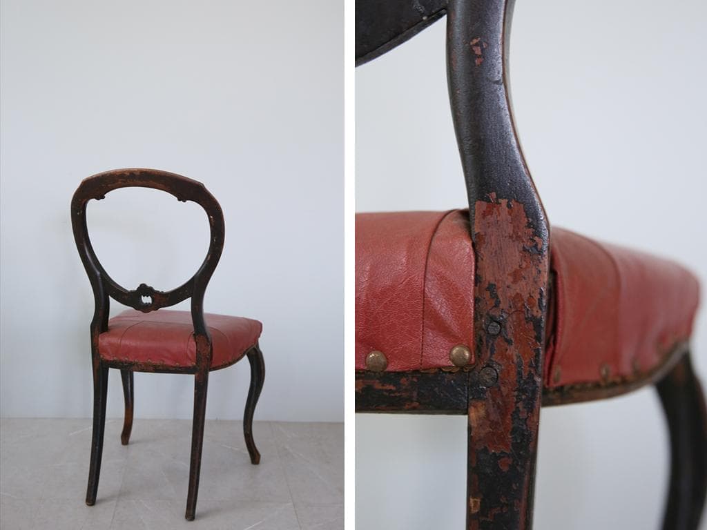 英国アンティーク木製バルーンバックダイニングチェア/サロンイス(89-41-1)