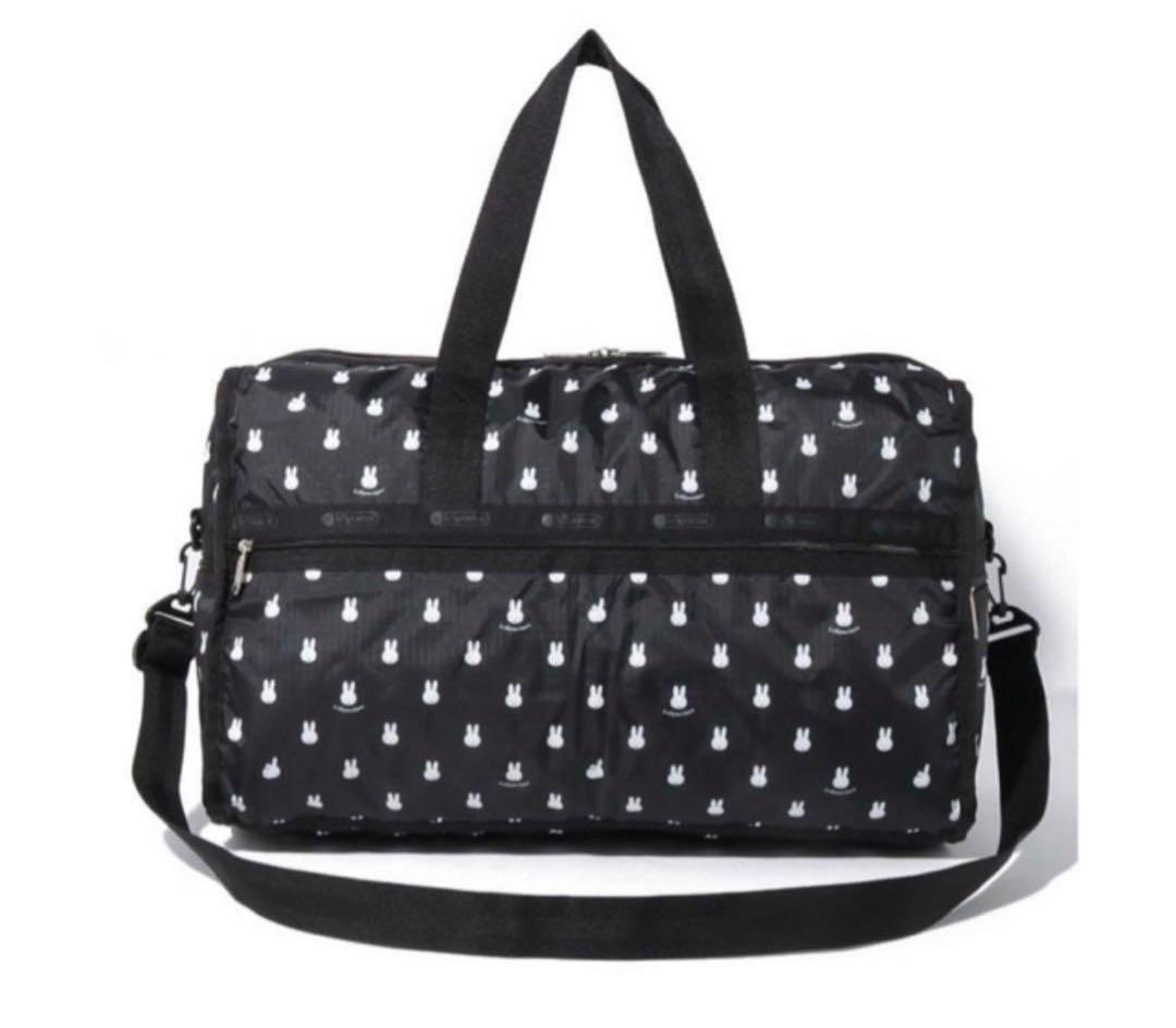 新品 レスポートサック　ミッフィーアンドダーンブラック ボストンバッグ