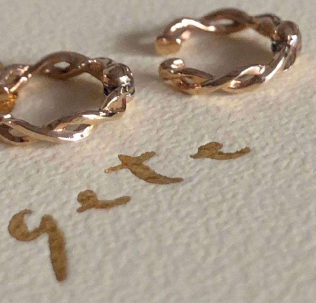 片耳　アガット フープ ピアリング K10 agete /24-1737