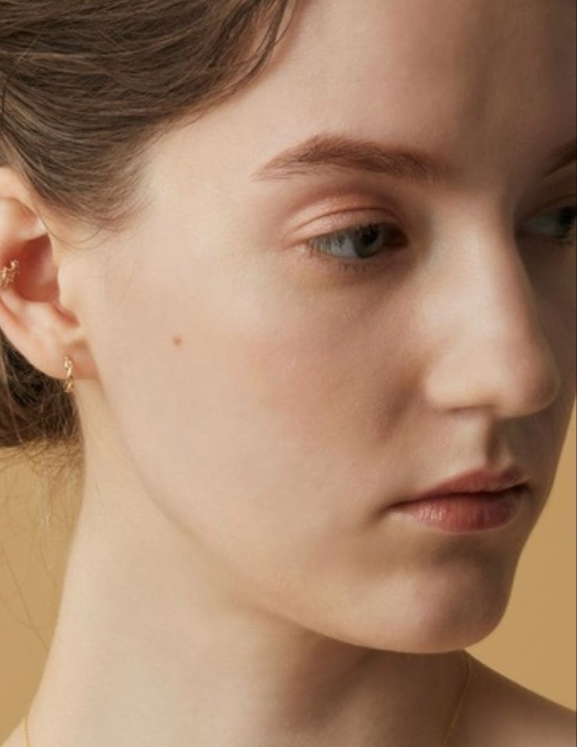 片耳　アガット フープ ピアリング K10 agete /24-1737