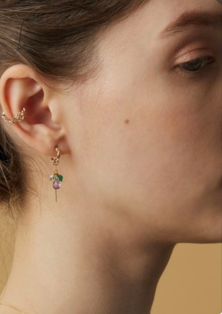 片耳　アガット フープ ピアリング K10 agete /24-1737