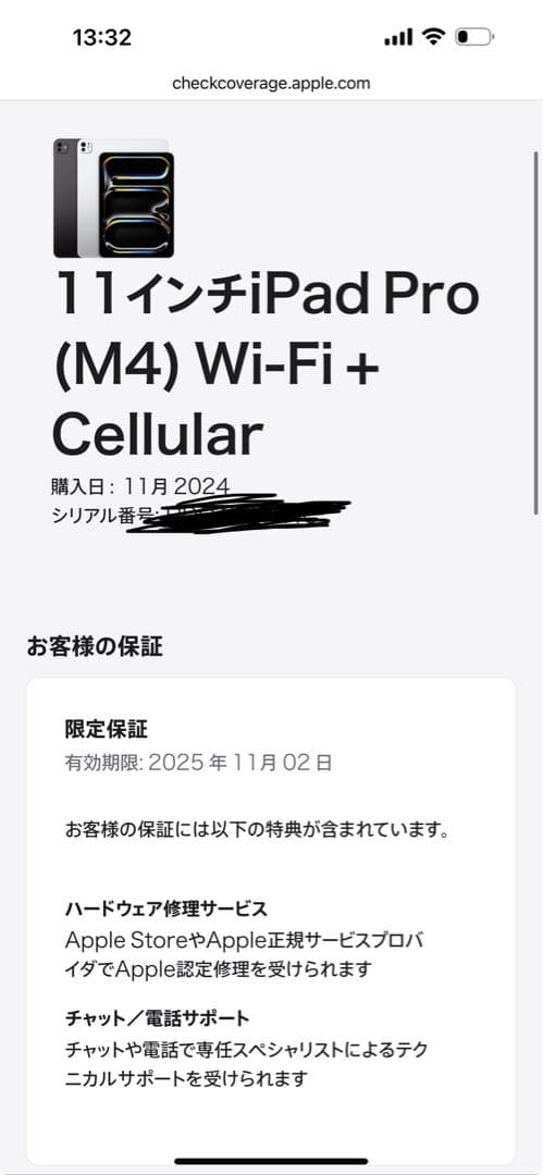 iPad Pro (M4) 11インチ 256GB Wi-Fi+Cel