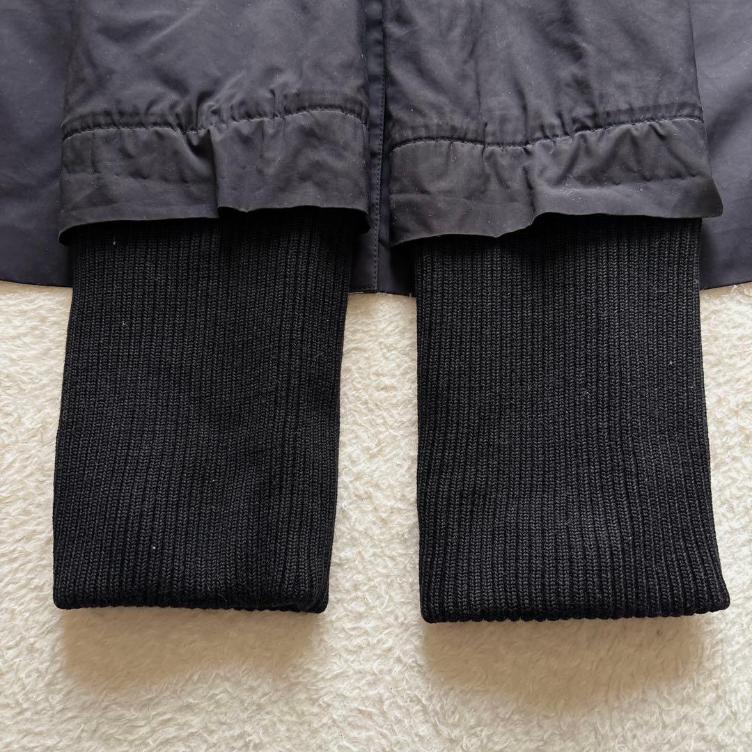 レオナールスポーツ　ナイロンコート　総柄パイピング　襟裏柄　袖リブ