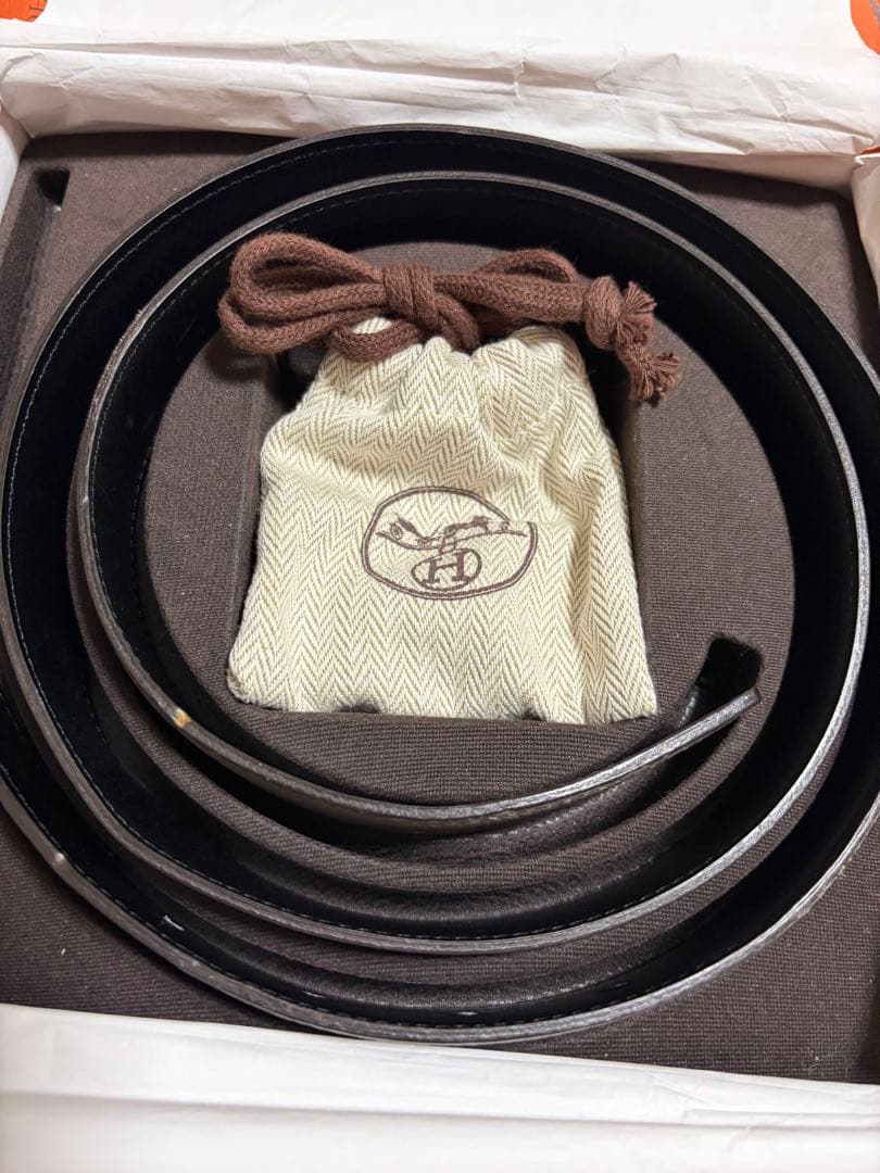 Hermèsレザーベルト90リバーシブル