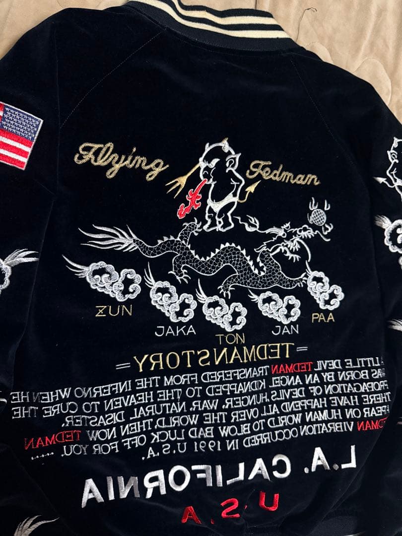 ２面用 TEDMAN USA 別珍 龍 日本限定 スカジャン vintage