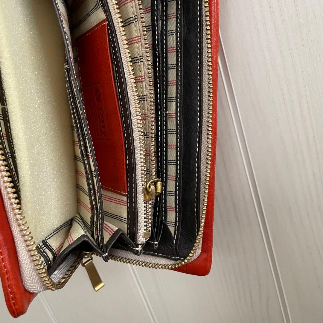 TAKEO KIKUCHI オレンジレザー長財布