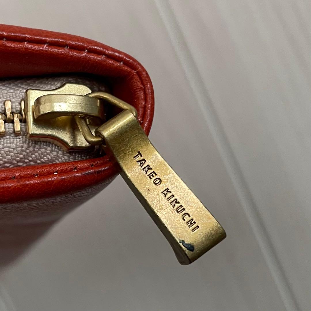 TAKEO KIKUCHI オレンジレザー長財布