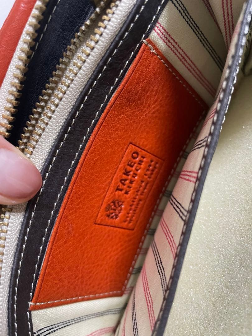 TAKEO KIKUCHI オレンジレザー長財布