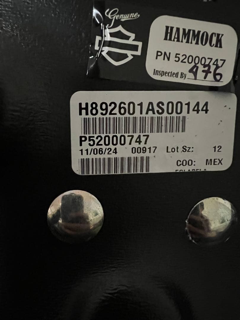 ハーレー純正　ハンモックシート 52000747