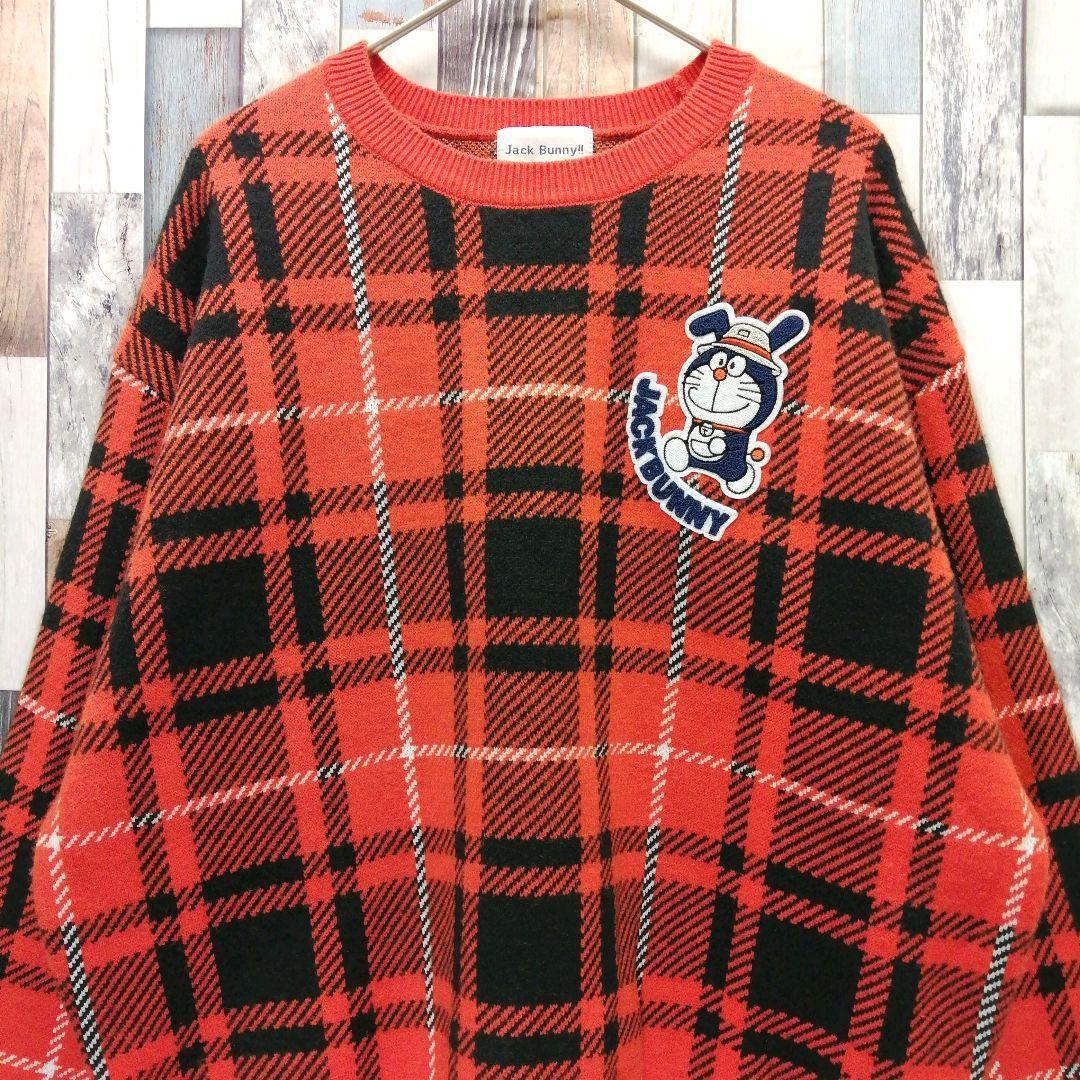 Jack Bunny　ジャックバニー　ドラえもん　ニット　チェック柄