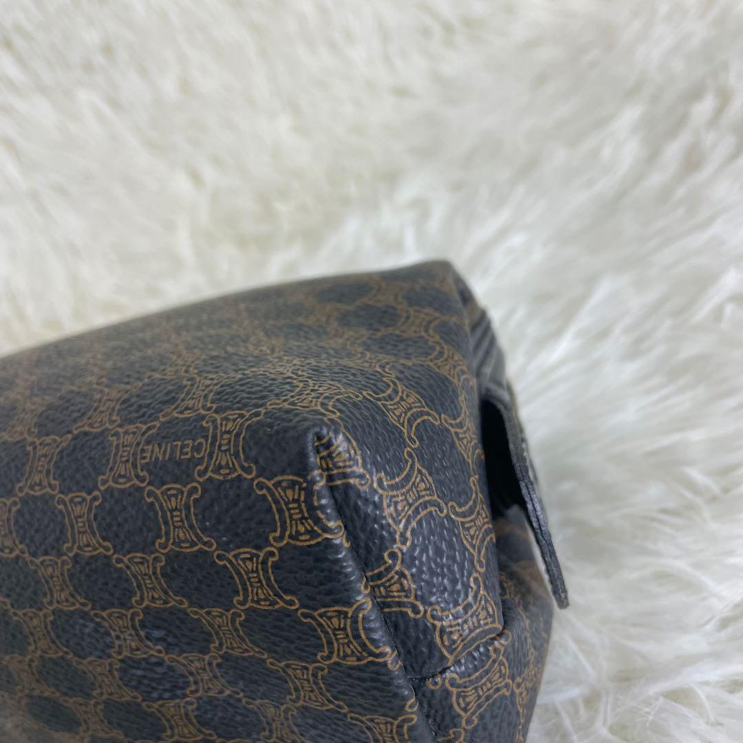 CELINE セリーヌ 黒マカダム ポーチ トリオンフ PVC 化粧ポーチ