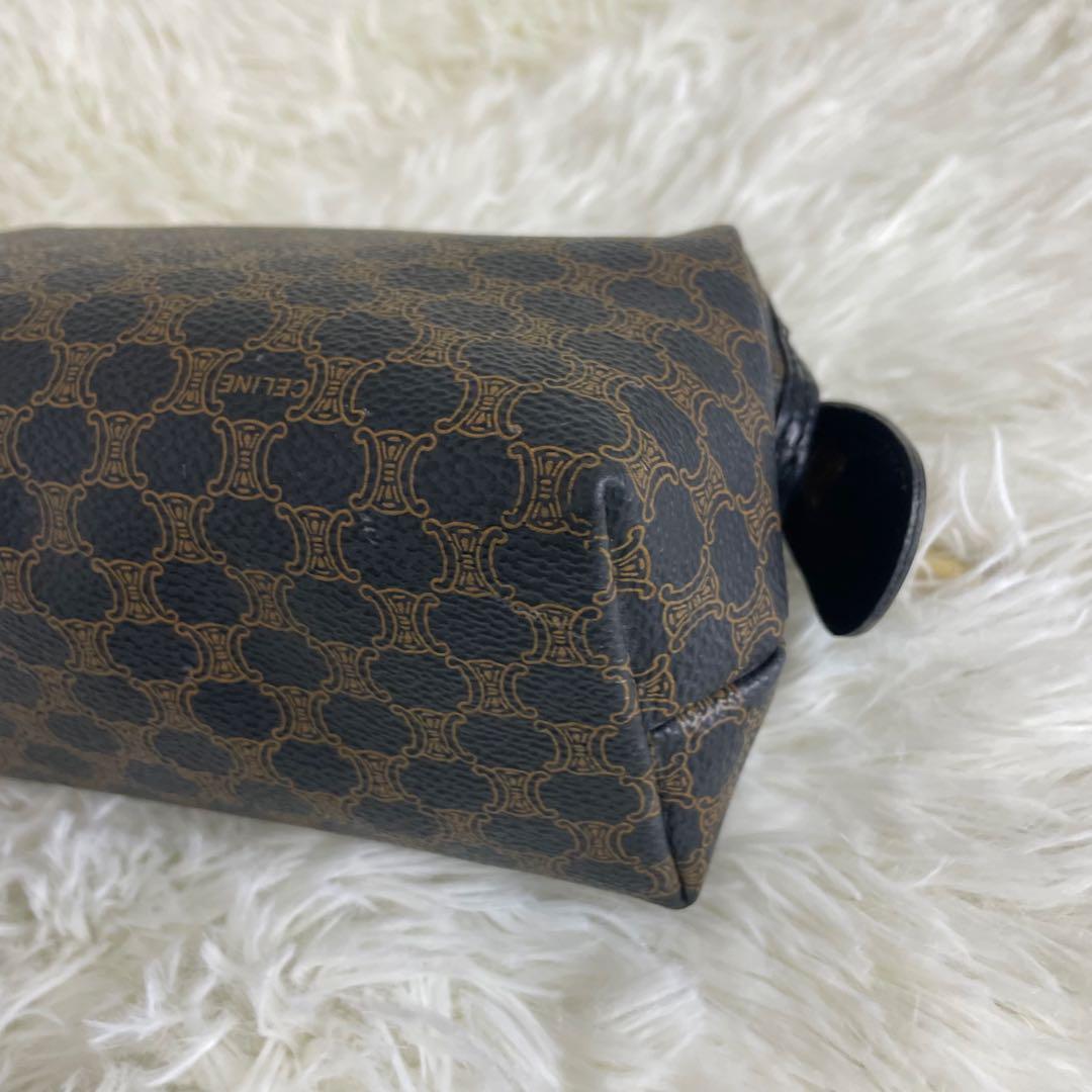 CELINE セリーヌ 黒マカダム ポーチ トリオンフ PVC 化粧ポーチ
