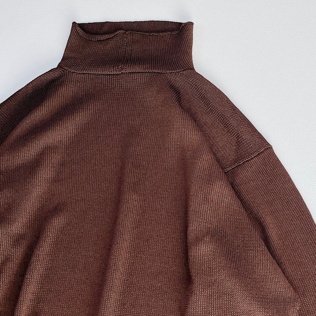 【高級】ヨーガンレール　シルク100%　ニット　ハイネック　ブラウン　M