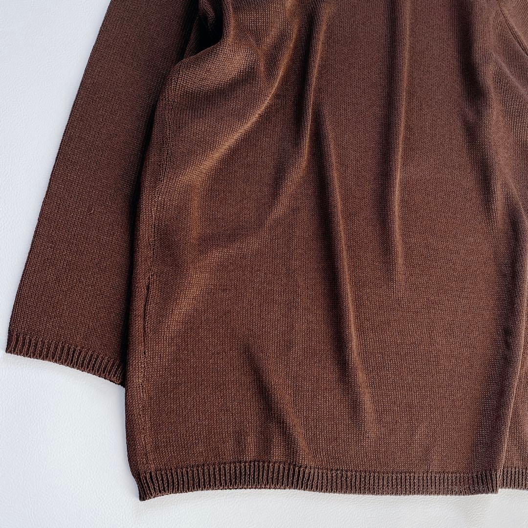 【高級】ヨーガンレール　シルク100%　ニット　ハイネック　ブラウン　M