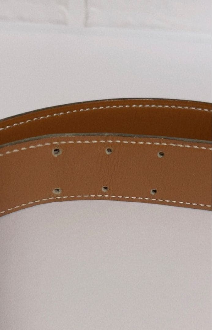 エルメス　HERMES ベルト　ホースバックル　レッド　キャメル