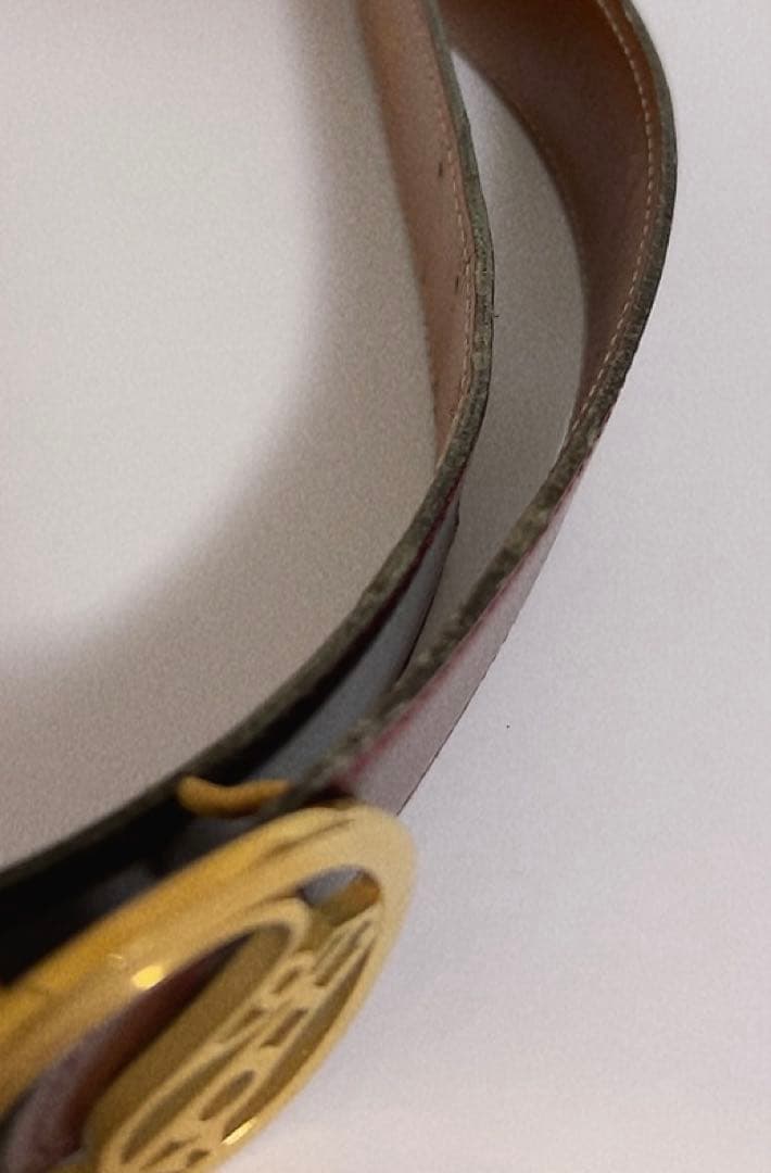 エルメス　HERMES ベルト　ホースバックル　レッド　キャメル