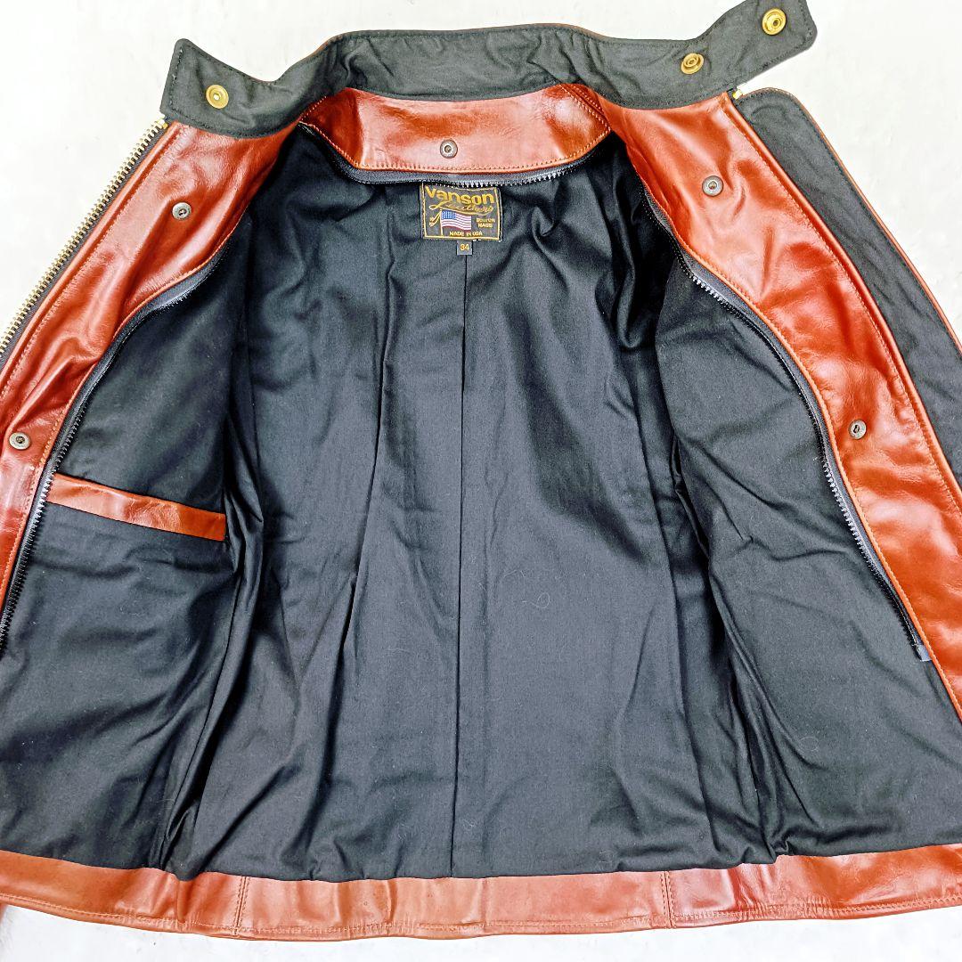 VANSON Bオクタゴン シングルライダース 34 ライナー 19599P16