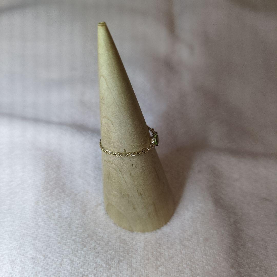 les bon bon K10フロートリング ペリドットチェーンリング11号