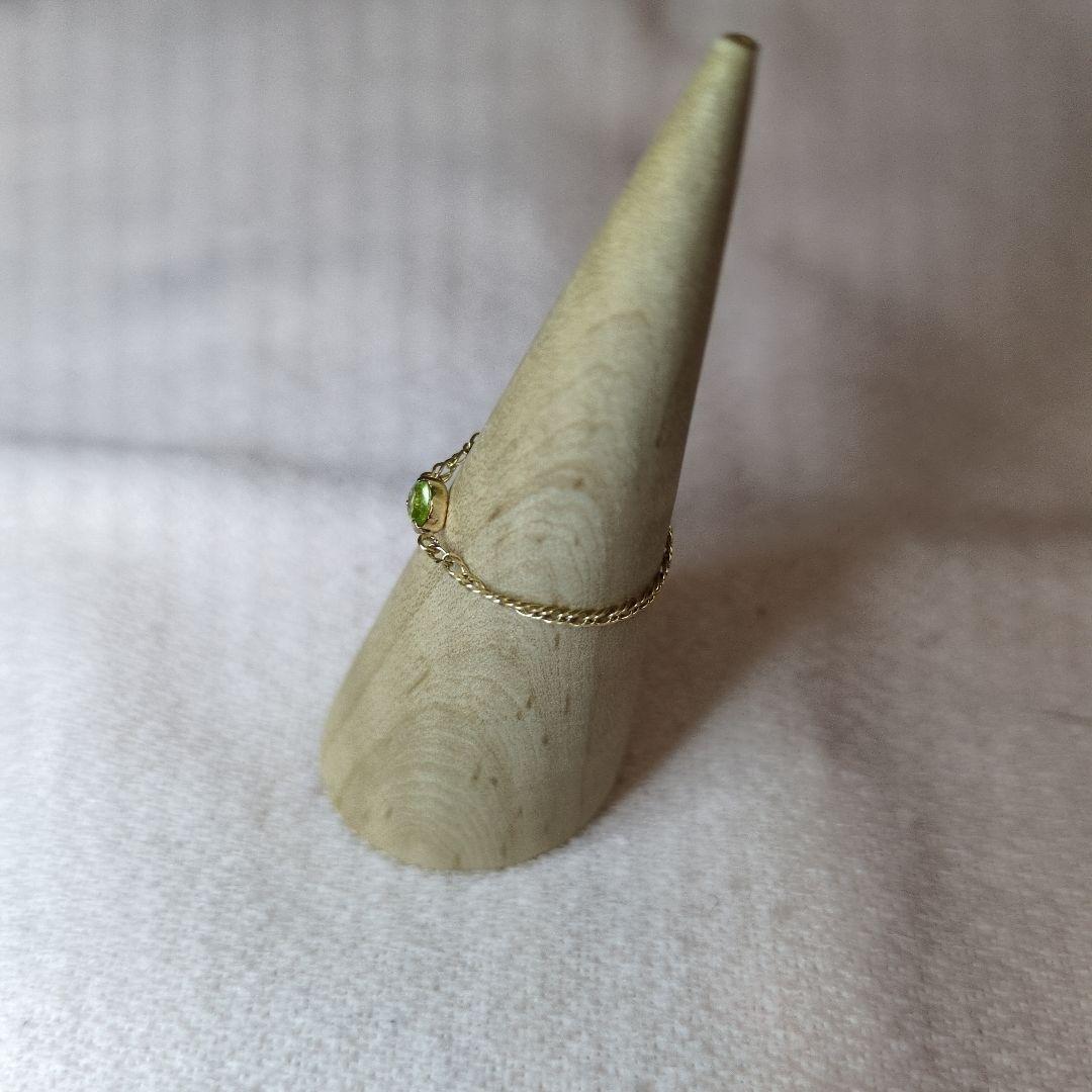 les bon bon K10フロートリング ペリドットチェーンリング11号