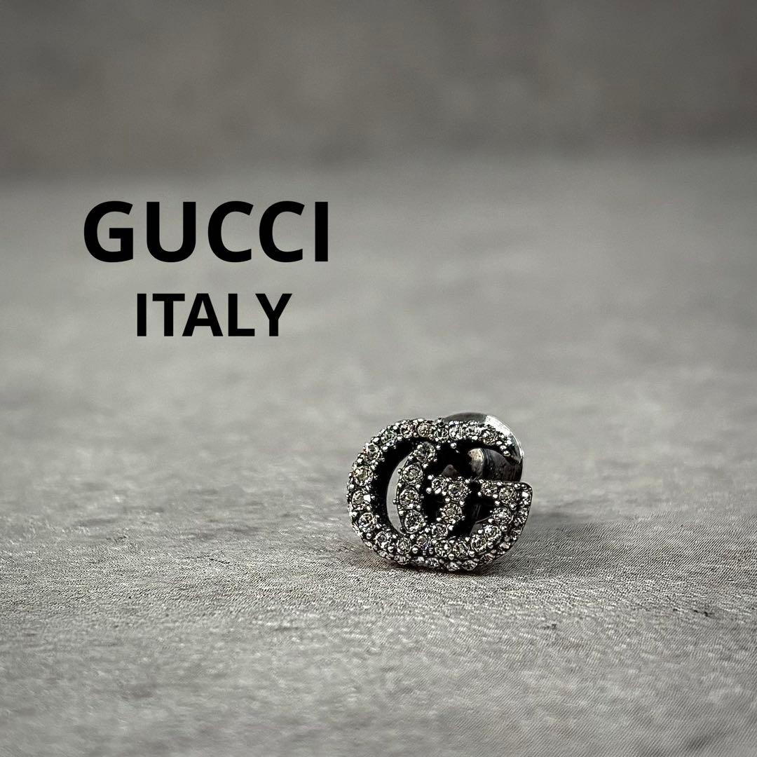 極美品！GUCCI グッチ　クリスタル ダブルG ブローチ