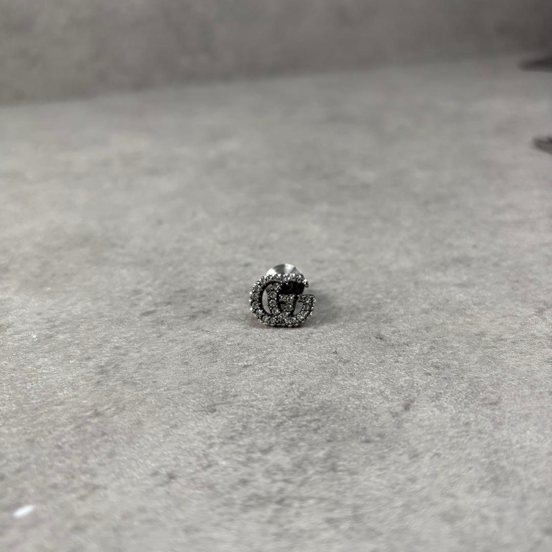 極美品！GUCCI グッチ　クリスタル ダブルG ブローチ