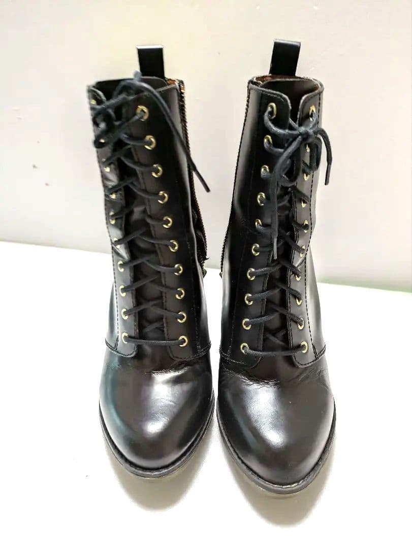 希少完売Dr.Martens KENDRA UK5黒 ブーツ10ホールピンヒール